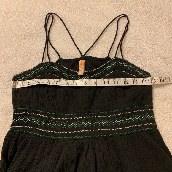 Anthro Maeve Black Smocked MIDI Dress - Picture 5 of 13